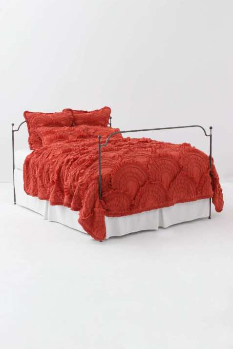 coral ruffle bedspread anthropologie