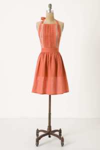 peach rouched anthropologie apron