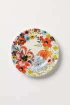 red flower anthropologie plate
